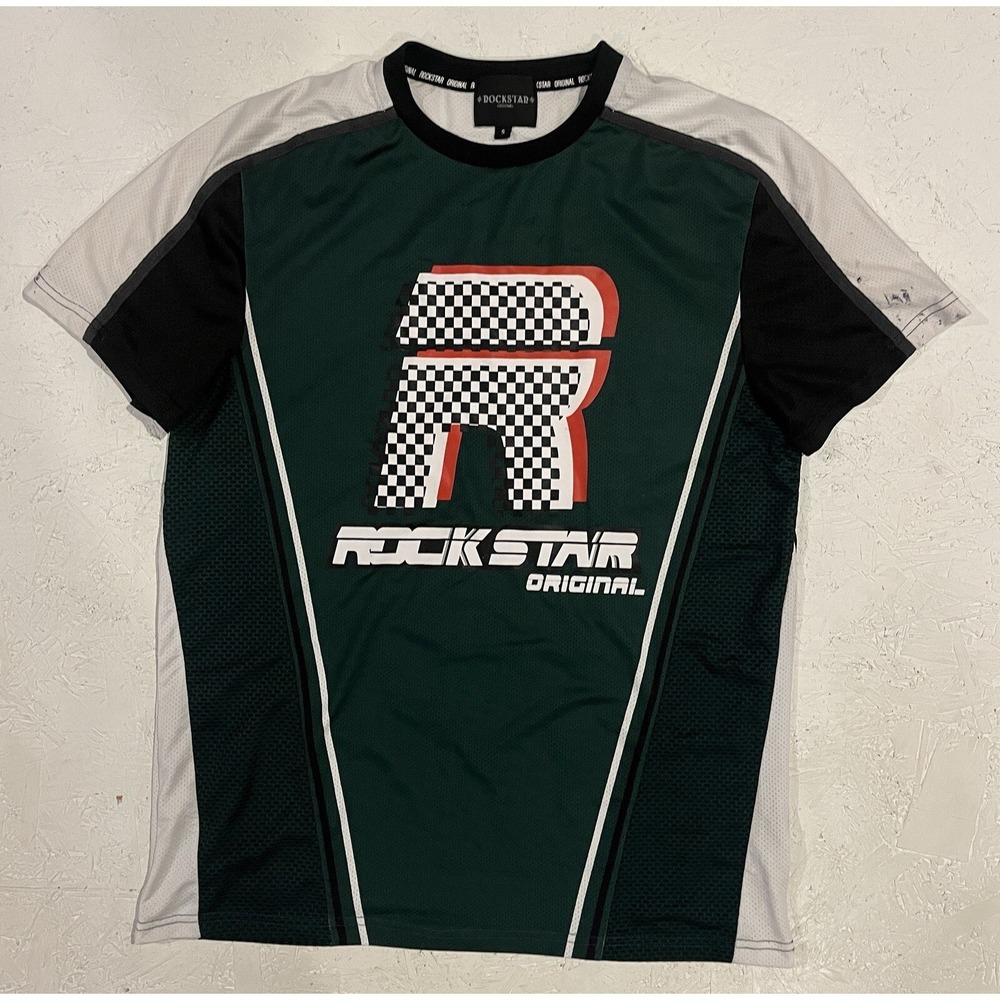 Rockstar Original Energy Drink Mesh Racing Jersey Mens‎ Small Green White